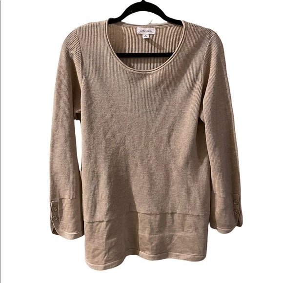 NWOT CALVIN KLEIN Women Oatmeal Color Sweater
Size Medium - Picture 1 of 7